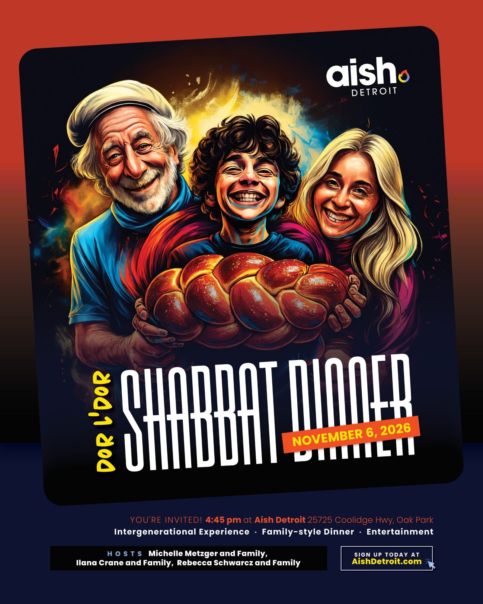 Intergenerational Shabbat Dinner flyer