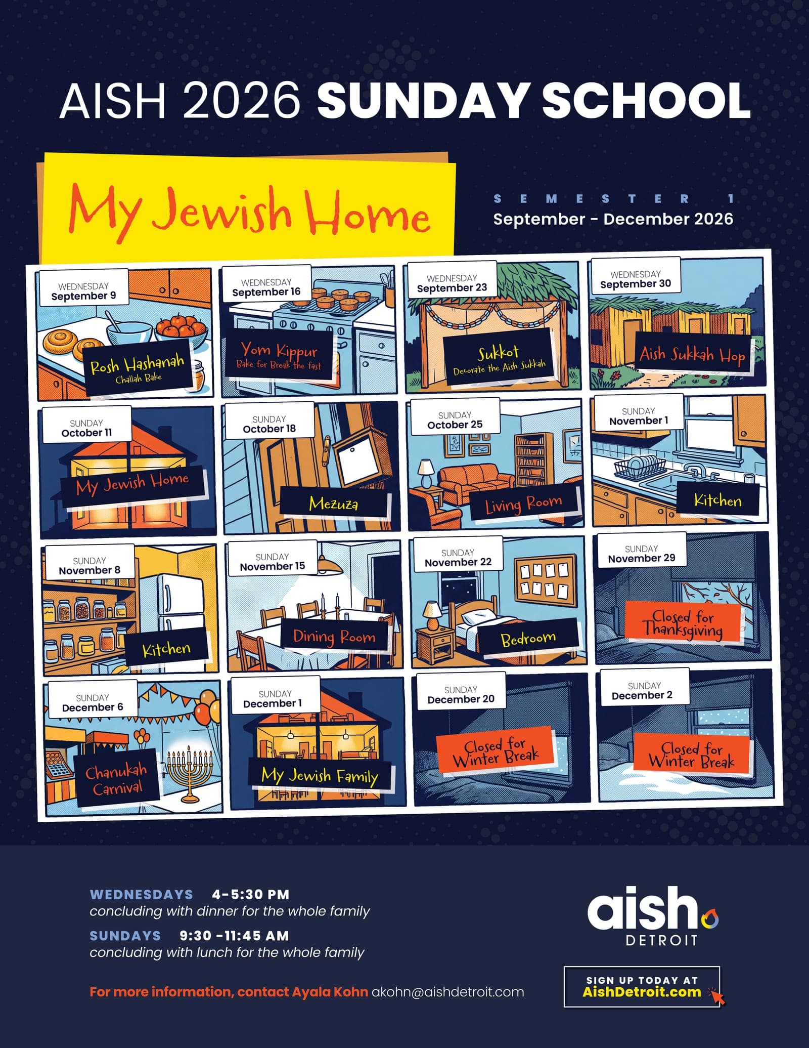 Aish Sunday School- Opening Day Wednesday September 9th flyer